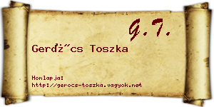 Gerócs Toszka névjegykártya